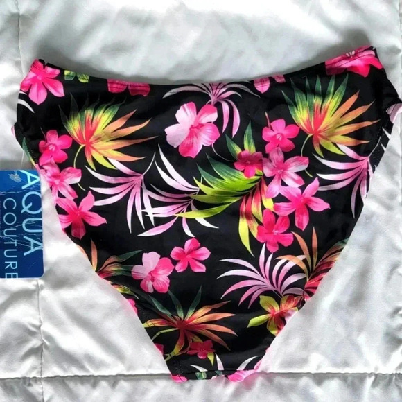 NWT Aqua Couture Multi-Color Tropical Swimwear Bikini Bottom Size 10 - Picture 5 of 5